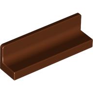 Panel 1 × 4 × 1 with Rounded Corners [Thick Wall] Rotbraun