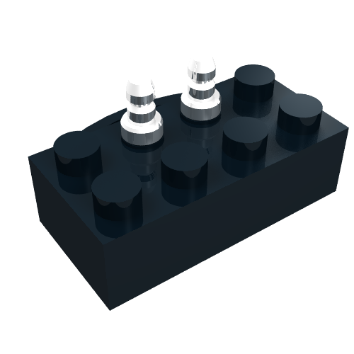 Brick 2 × 4, 12V with Power Pickups for Train Motor and Solid Pins Black