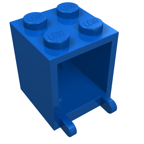 Kiste 2 × 2 × 2 [massiv Noppen] Blau