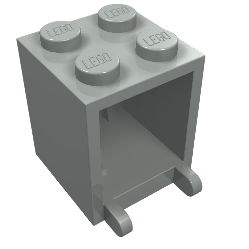 Box 2 × 2 × 2 [Solid Studs] Light Gray