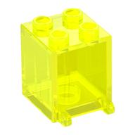 Box 2 × 2 × 2 [Hollow Studs] Trans-Neon Green
