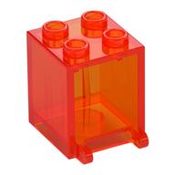 Box 2 × 2 × 2 [Hollow Studs] Trans-Neon Orange