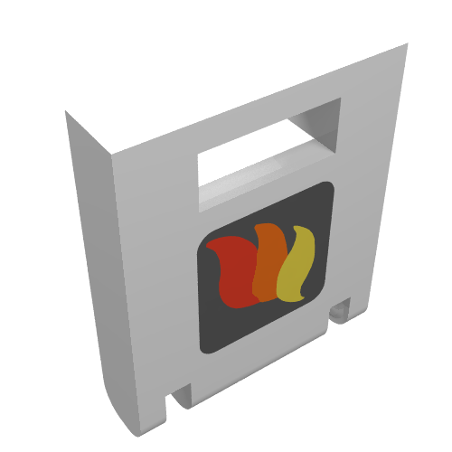 Box 2 × 2 × 2 Door with Slot and Classic Fire Logo Print Weiß