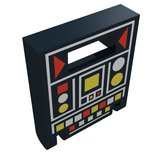 Box 2 × 2 × 2 Door with Slot with Controls Print Schwarz