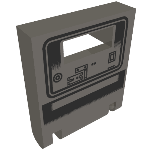 Box 2 × 2 × 2 Door with Slot and Gonk Droid Print Dunkelblaugrau