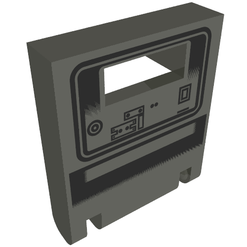Box 2 × 2 × 2 Door with Slot and Gonk Droid Print Dark Gray