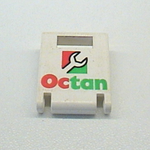 Box 2 × 2 × 2 Door with Slot and 'Octan' Print Weiß