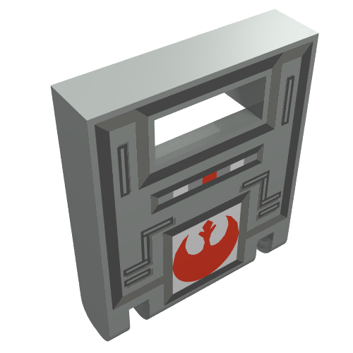 Box 2 × 2 × 2 Door with Slot and Red Rebel Logo Print
