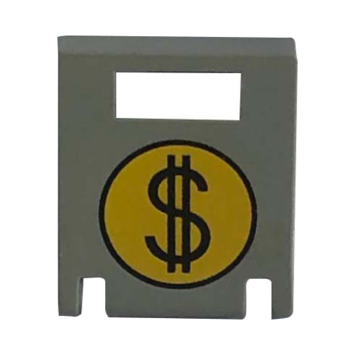 Box 2 × 2 × 2 Door with Slot and Round Money Bag Print in Light Gray