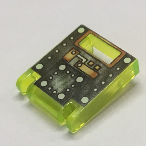 Box 2 × 2 × 2 Door with Slot and Stingray Mechanical Print Transparent-Neongrün