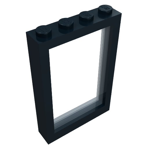 Window 1 × 4 × 5 with Fixed Glass Black