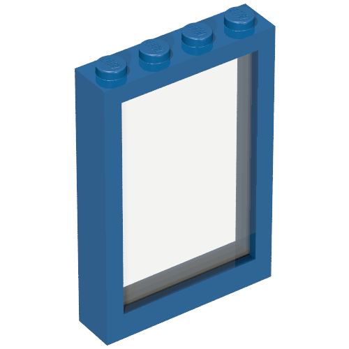 Window 1 × 4 × 5 with Fixed Glass Blau