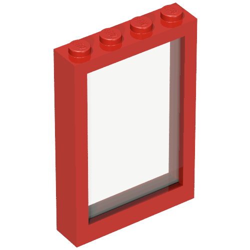 Window 1 × 4 × 5 with Fixed Glass Red