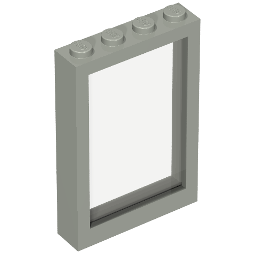Window 1 × 4 × 5 with Fixed Glass Light Gray