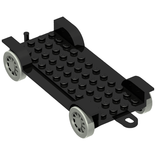 Fabuland, Vehicle Base, Car Chassis 12 × 6 with Tow Hook [Complete Assembly]
