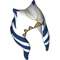 Headdress Togruta Montrals with Gold Triangles, Blue Markings print Weiß