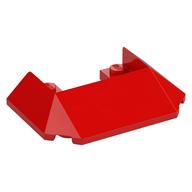 Brick Wedged, Sloped 45° 6 × 4 Double / 33°, 9 Bottom Tubes [Train Roof] Red