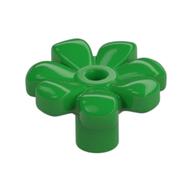 Plant, Flower, Minifig Accessory with 7 Thick Petals and Pin, Center Ring Bright Green