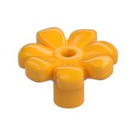 Plant, Flower, Minifig Accessory with 7 Thick Petals and Pin, Center Ring Bright Light Orange