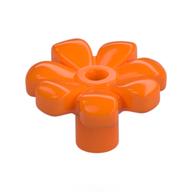 Plant, Flower, Minifig Accessory with 7 Thick Petals and Pin, Center Ring Orange