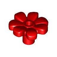 Plant, Flower, Minifig Accessory with 7 Thick Petals and Pin, Center Ring Rot