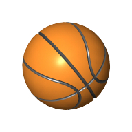 Sports Basketball with Black Lines Print Orange
