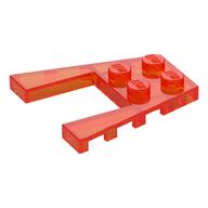 Keil Platte 4 × 4 mit 2 × 2 Aussparung Transparent-Neonorange