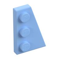 Keil Platte 3 × 2 rechts Leuchtendes Hellblau