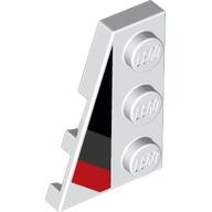 Wedge Plate 3 × 2 Left with Black/Light Bluish Gray/Red Markings White