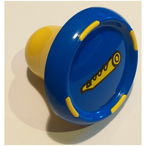 Music Builder Sound Plug with Yellow Base and Yellow Flute Print Blau