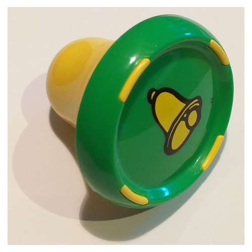 Music Builder Sound Plug with Yellow Base and Yellow Bell Print Bright Green