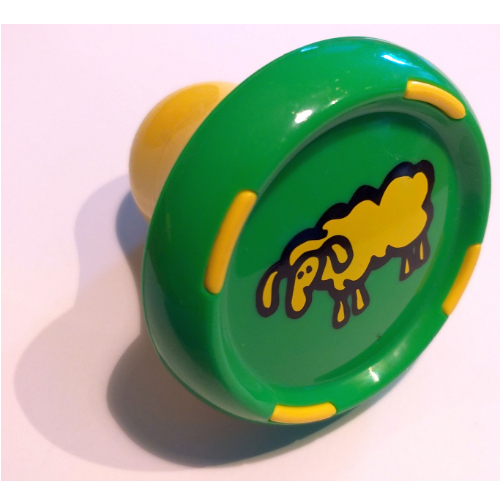 Music Builder Sound Plug with Yellow Base and Yellow Sheep Print Hellgrün