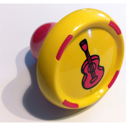 Music Builder Sound Plug with Red Base and Red Guitar Print Gelb
