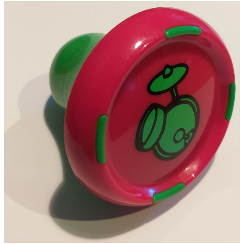 Music Builder Sound Plug with Bright Green Base and Bright Green Drum Kit Print Red