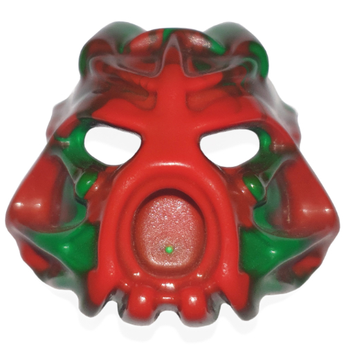 Large Figure Mask Hau Nuva, Infected with Marbled Green Pattern Red