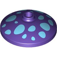 Dish 3 × 3 Inverted with Bright Light Blue Spots print Dunkellila