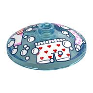 Dish 3 × 3 Inverted with Washing Machine Window, Clothes, Bubbles print Trans-Light Blue