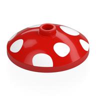 Dish 3 × 3 Inverted [Radar] with White Dots / Mushroom print Red