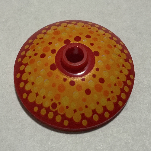 Dish 3 × 3 Inverted with Packed Yellow and Orange Dots print Rot