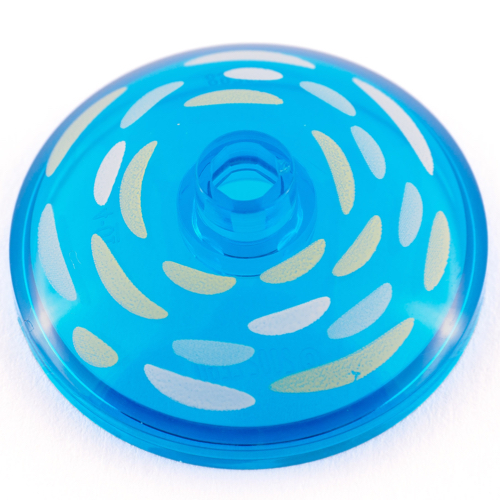 Dish 3 × 3 Inverted [Radar] with Shade of Yellow Paint Strokes in Circles print Trans-Dark Blue