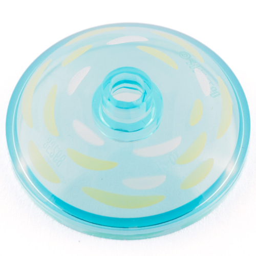 Dish 3 × 3 Inverted [Radar] with Shade of Yellow Paint Strokes in Circles print Trans-Light Blue