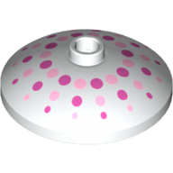 Dish 3 × 3 Inverted [Radar] With pink dots print Weiß