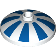 Dish 3 × 3 Inverted Radar and Blue Stripes Print Weiß
