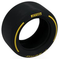 Tyre 81.6 × 44 Slick with Yellow 'PIRELLI', 'P ZERO' print Schwarz