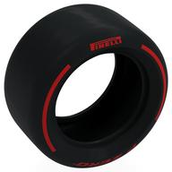 Tyre 81.6 × 44 Slick with Red 'PIRELLI', 'P ZERO' print Black