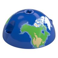 Technic Panel Dome 5 × 5 with Pin Holes with Earth, Northern Hemisphere print Blue