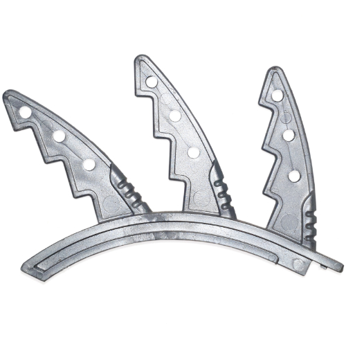 Large Figure Weapon, Back Blades, Sawtoothed with Circular Holes (Rahkshi Kurahk) Perlhellgrau