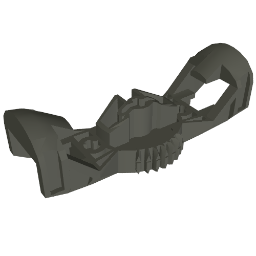 Large Figure Skeletal, Torso with Gear 7 Tooth and 3 Axle Holes Dark Gray