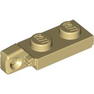 Hinge Plate 1 × 2 Locking with 1 Finger On End, with Groove Beige
