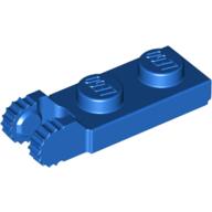 Hinge Plate 1 × 2 Locking with 2 Fingers On End, with Groove, 9 Teeth Blue